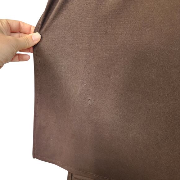 Chicos Womens Maxi Dress Size Large Chocolate Brown Cold Shoulder Stretch Travel - Picture 7 of 15